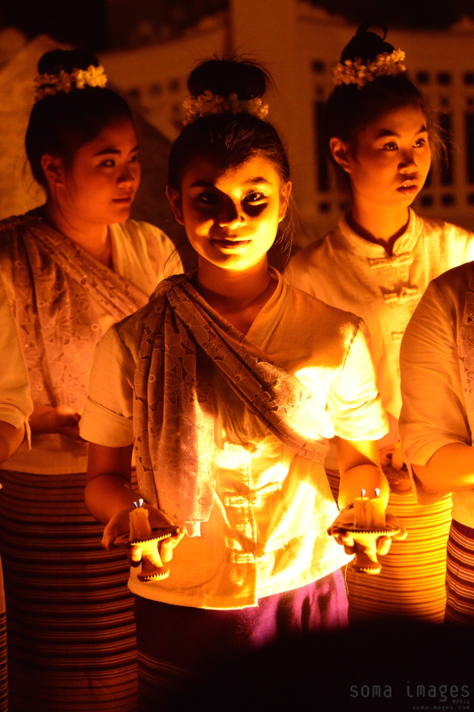 Candle bearers, Loy Krathong 2014 Chiang Mai, Thailand