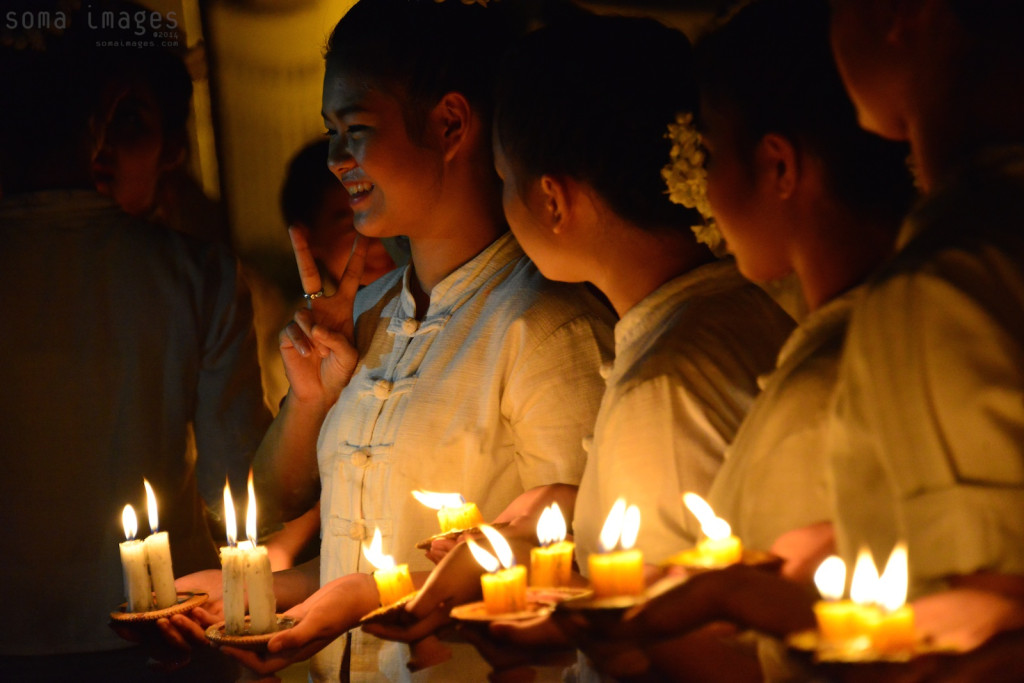 Candle bearers, Loy Krathong 2014 Chiang Mai, Thailand